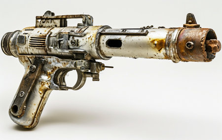 Realistic Grease Gun On White Background.の素材