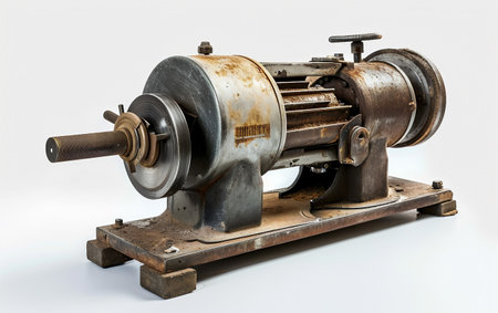 Realistic Bench Grinder On White Background.の素材