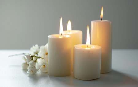 Candles On White Background.の素材