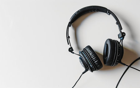 Headphones On White Background.の素材