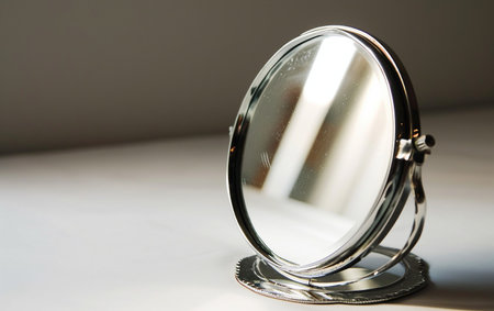 Stylish Mirror On White Background.の素材