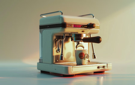 Trendy Coffee Machine On White Background.の素材