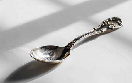Spoon On White Background.の素材