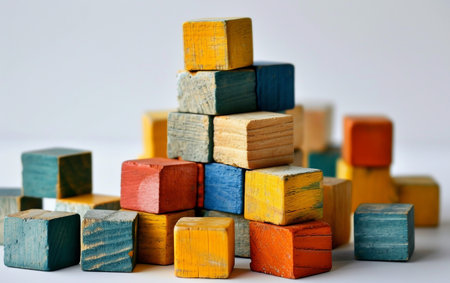 Building Blocks On White Background.の素材