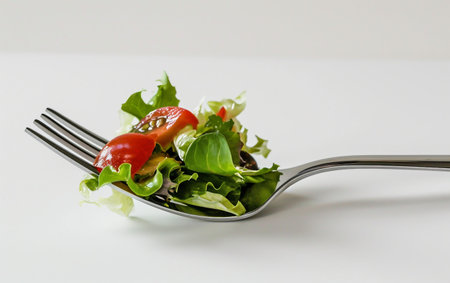 Salad Fork On White Background.の素材