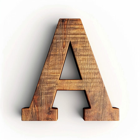 Wooden A On White Background.の素材