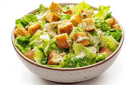 Salad in a Bowl On White Background.の素材