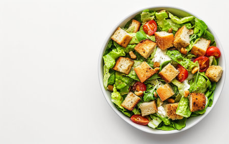 Caesar Salad On White Background.の素材