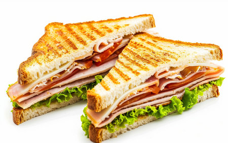 Sandwich On White Background.の素材