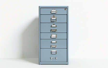 Filing Cabinet On White Background.の素材