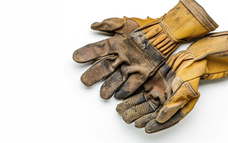 Work Gloves On White Background.の素材