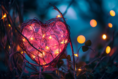Women's Day Message with an Illuminated Pink Heartの素材