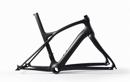 Carbon Fiber Bike Frame On White Background.の素材