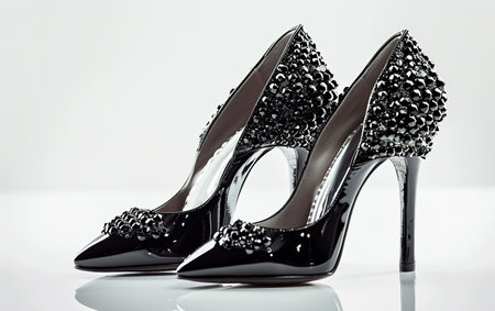 Stylish Heels On White Background.の素材