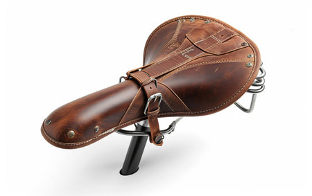 Showcasing Bike Saddle On White Background.の素材