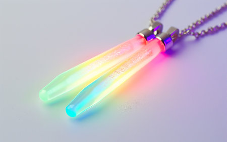 Glow Stick Necklace On White Background.の素材