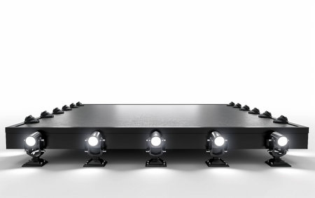Featuring Stage Platform On White Background.の素材