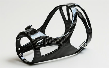 Carbon Fiber Water Bottle Cage On White Background.の素材