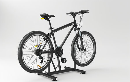 Portable Bike Repair Stand On White Background.の素材