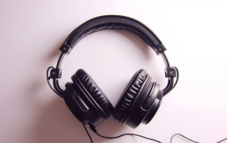 Showcasing DJ Headphones On White Background.の素材