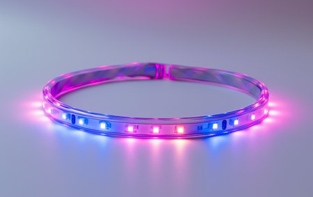 LED Light Bracelet On White Background.の素材