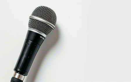Karaoke Microphone On White Background.の素材