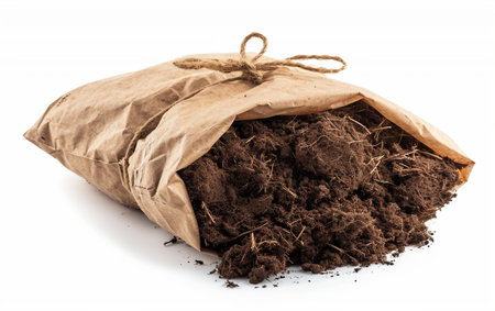 Peat Moss On White Background.の素材