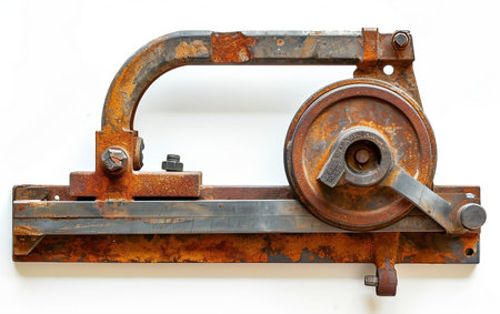 Rail Cutter in Focus On White Background.の素材