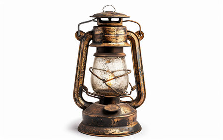 Signal Lantern in Focus On White Background.の素材