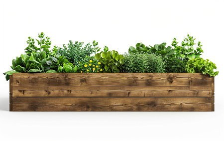 Raised Garden Bed On White Background.の素材