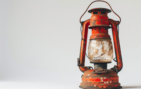Signal Lantern in Focus On White Background.の素材