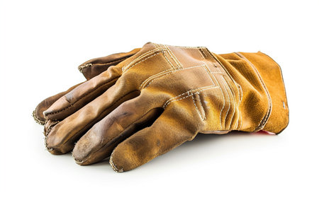 Welding Heat Resistant Gloves On White Background.の素材