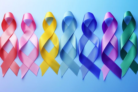 World Cancer Day Concept Background with Colorful Elements.の素材