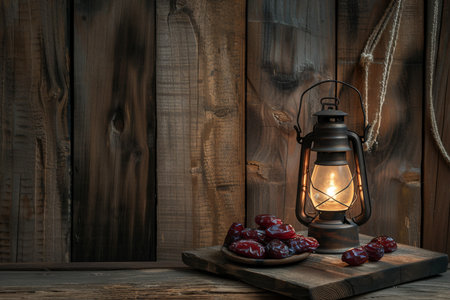 Enchanting Setting: Shining Fanus Lantern with Dried Datesの素材