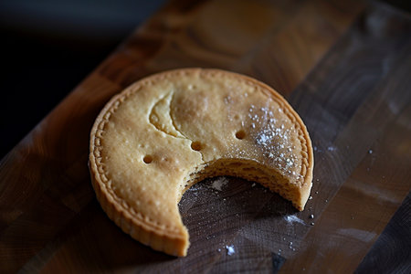 Moon-shaped Cookie with a Bite Taken Outの素材
