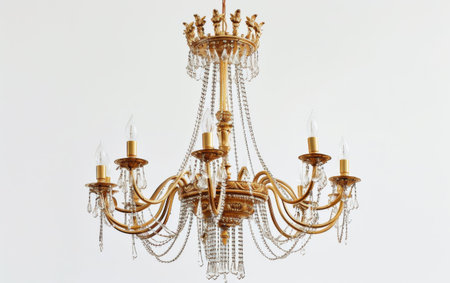 Chandelier Opulent On White Background..の素材