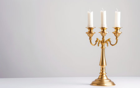 Candelabra Elegance On White Background..の素材