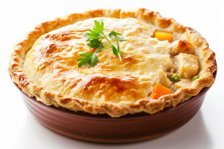 Chicken Pie On White Background..の素材