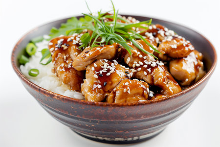 Chronicles of Chicken Teriyaki On White Background..の素材