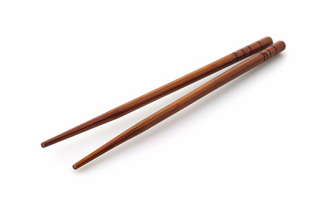 Stylish Chopstick Accents On White Background..の素材