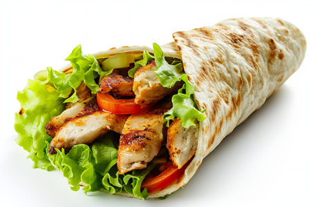 Chronicles of Chicken Wrap On White Background..の素材