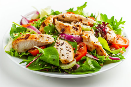 Chicken Salad On White Background..の素材