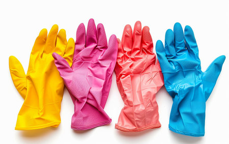 Cleaning Gloves On White Background..の素材