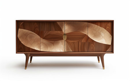 Credenza Enhancing Interior On White Background..の素材