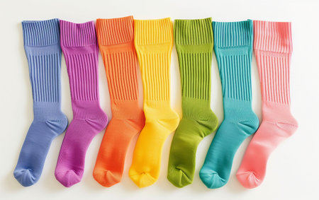 Compression Socks On White Background..の素材