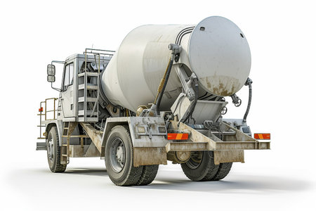 Concrete Mixer On White Background..の素材