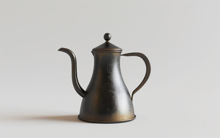 Minimalist Coffee Pot for Brewing On White Background..の素材