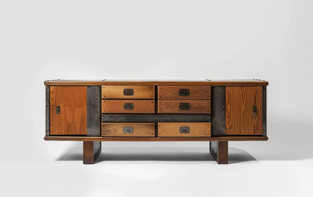 Credenza Enhancing Interior Aesthetics On White Background..の素材