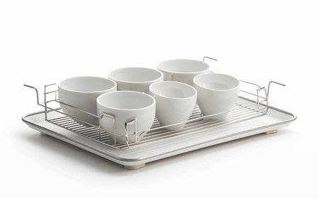 Stylish White Dish On White Background..の素材