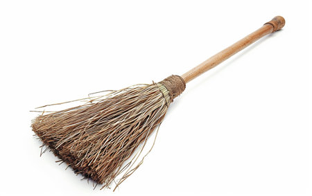 Modern Broom On White Background..の素材